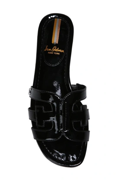 Shop Sam Edelman Bay Cutout Slide Sandal In Black/ Black