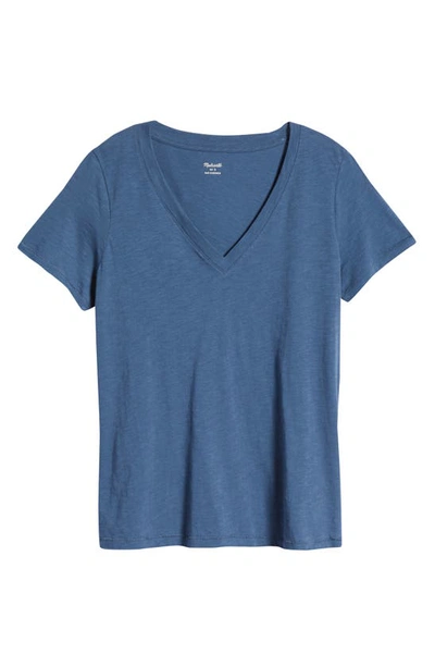 Shop Madewell Whisper Cotton V-neck T-shirt In Blue