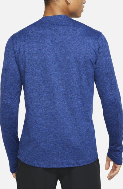 Shop Nike Element Dri-fit Long Sleeve Running T-shirt In Obsidian/ Game Royal