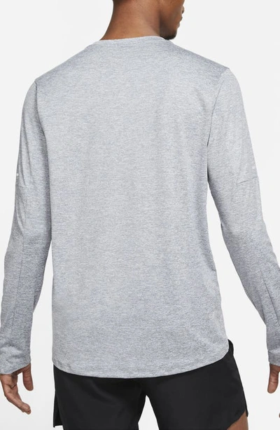 Shop Nike Element Dri-fit Long Sleeve Running T-shirt In Smoke Grey/ Grey Fog