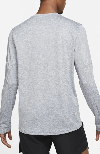 Nike Element Dri-fit Long Sleeve Running T-shirt In Smoke Grey/ Grey Fog