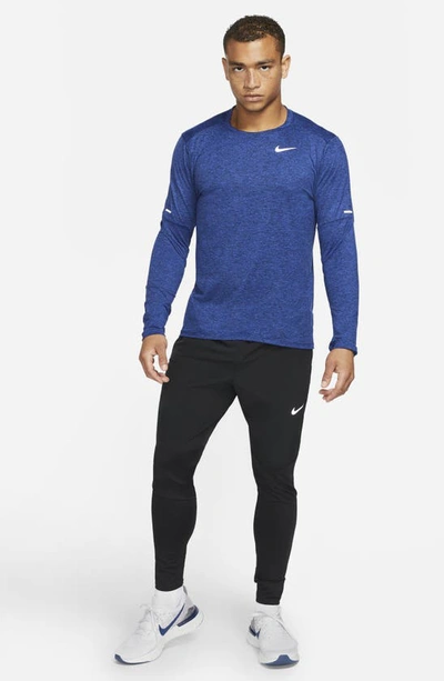 Shop Nike Element Dri-fit Long Sleeve Running T-shirt In Obsidian/ Game Royal
