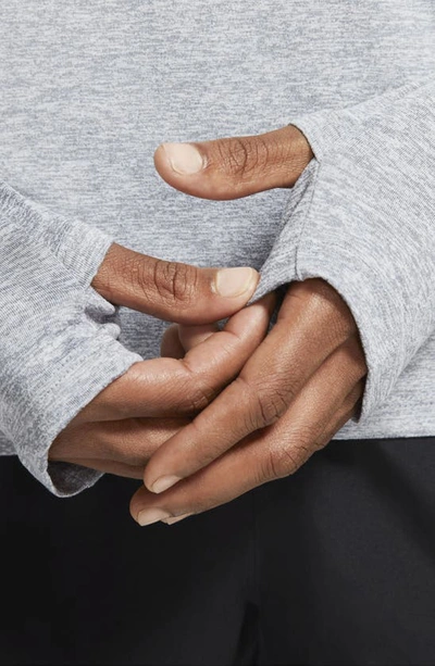 Nike Element Dri-fit Long Sleeve Running T-shirt In Smoke Grey/ Grey Fog