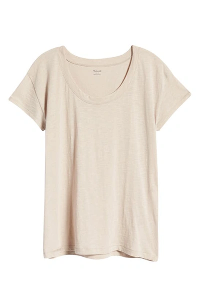 Shop Madewell Whisper Cotton Scoopneck Tee In Ashen Silver