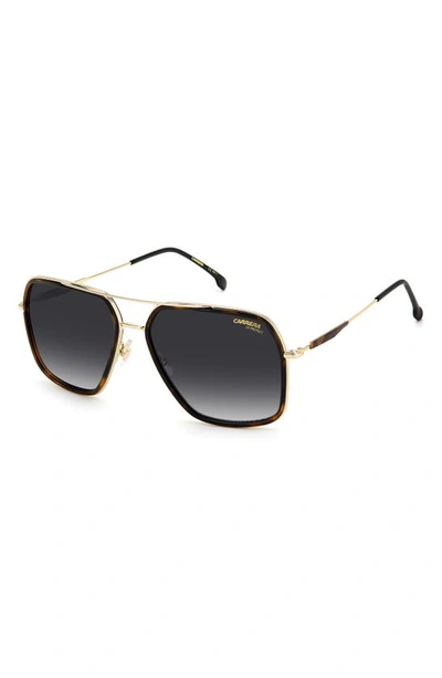 Shop Carrera Eyewear 59mm Gradient Rectangle Aviator Sunglasses In Havana / Grey Shaded