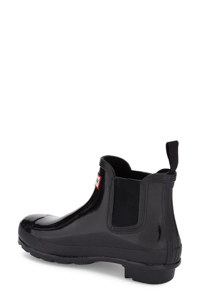 Shop Hunter Original Gloss Waterproof Chelsea Boot In Black