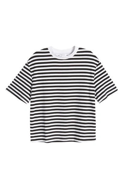 Nordstrom Crewneck T-shirt In Black- White Stripe