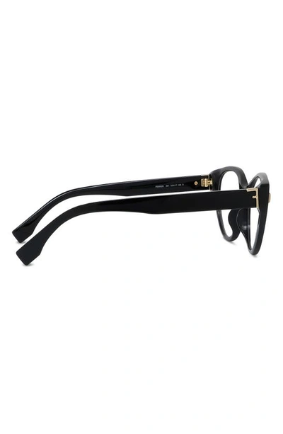 Shop Fendi First 54mm Optical Glasses In Shiny Black