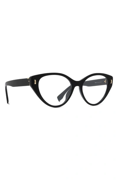 Shop Fendi First 54mm Optical Glasses In Shiny Black