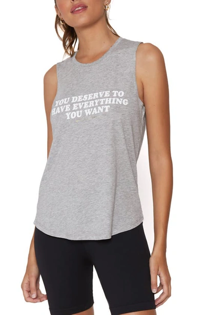 Shop Spiritual Gangster Want Graphic Muscle Tank In Heather Grey