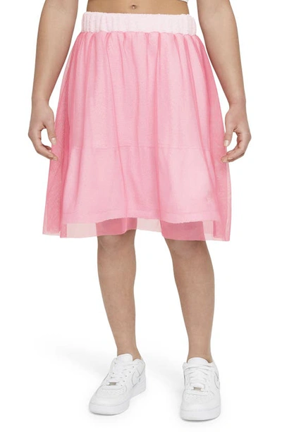 Shop Nike Kids' Icon Clash Skirt In Gypsy Rose/ Pink Foam