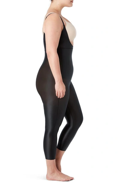 Shop Spanx Suit Your Fancy Open-bust Catsuit In Very Black