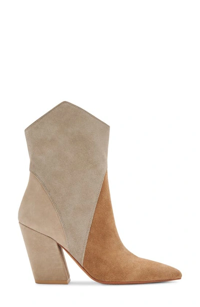 Shop Dolce Vita Nestly Western Boot In Taupe Multi Suede