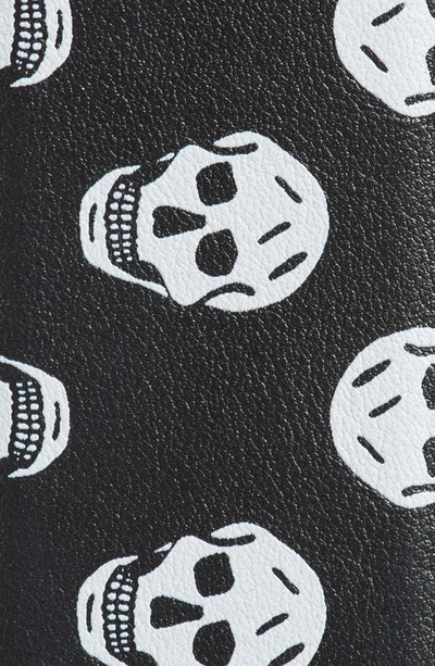 Shop Alexander Mcqueen Skull Print Leather Belt In Black/ White