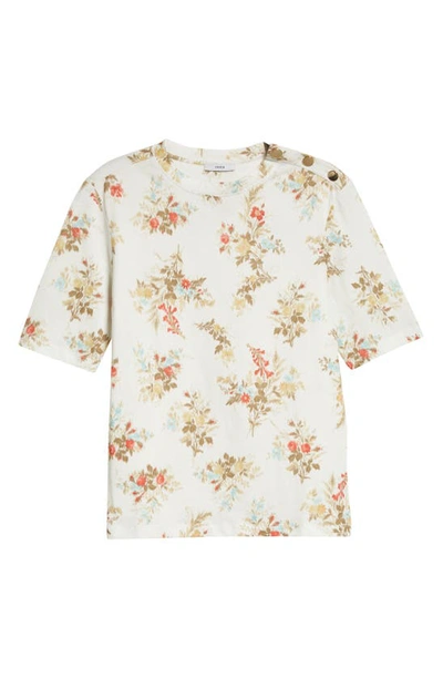 Shop Erdem Sofia Ottoline Chine Jersey Top In Ivory / Olive