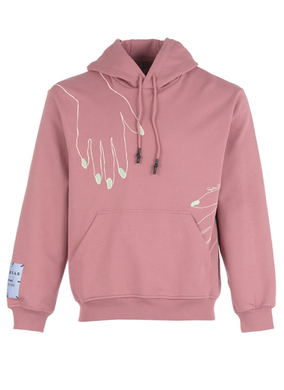 Shop Mcq By Alexander Mcqueen Striae: Hoodie In Washed Mauve