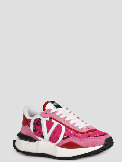 Shop Valentino Lacerunner Sneakers In Pink & Purple