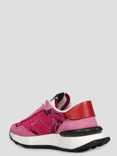 Shop Valentino Lacerunner Sneakers In Pink & Purple