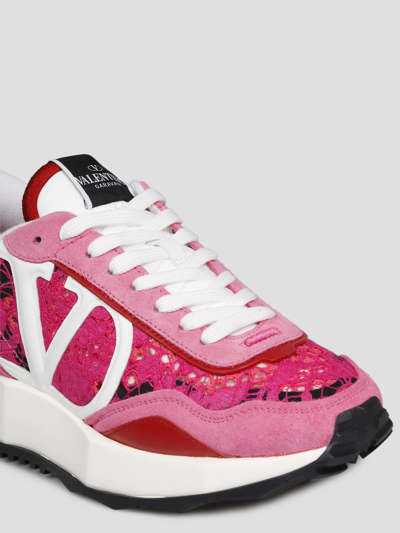 Shop Valentino Lacerunner Sneakers In Pink & Purple