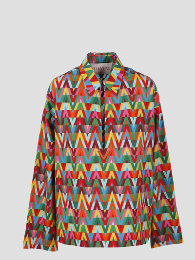 Shop Valentino V Optical Multicolor Shirt In Multicolour