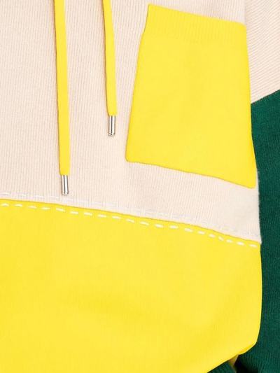 Shop Jw Anderson Yellow, Green And Beige Merino Wool Hoodie In Multicolor