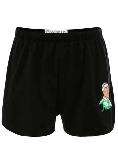 Shop Jw Anderson Black Cotton Shorts In Nero