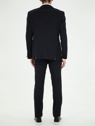 Shop Tonello Blue Stretch Wool Suit