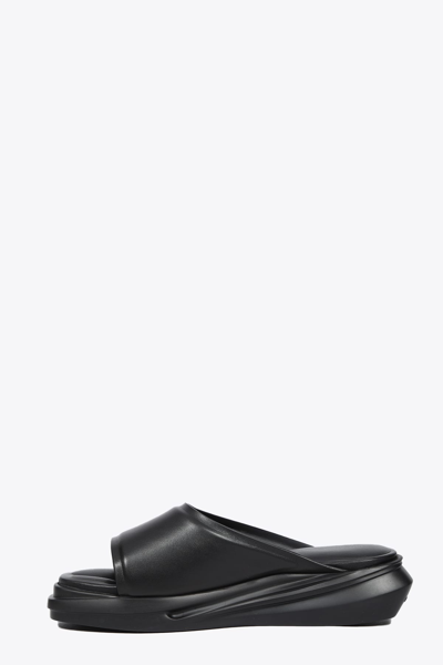 Shop Alyx 1017  9sm Mono Slide Black Leather Slide With 3d Rubber Sole - Mono Slide In Nero