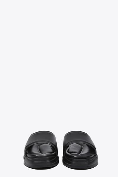 Shop Alyx 1017  9sm Mono Slide Black Leather Slide With 3d Rubber Sole - Mono Slide In Nero