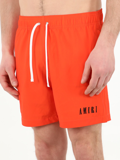 Shop Amiri Orange Swim Shorts