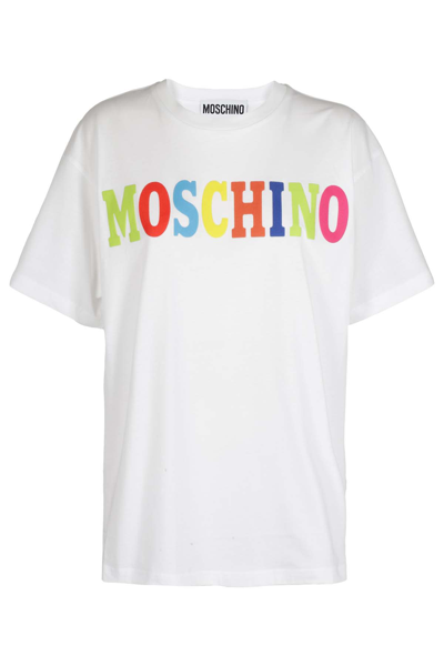 Shop Moschino Logo Multicolor In Bianco