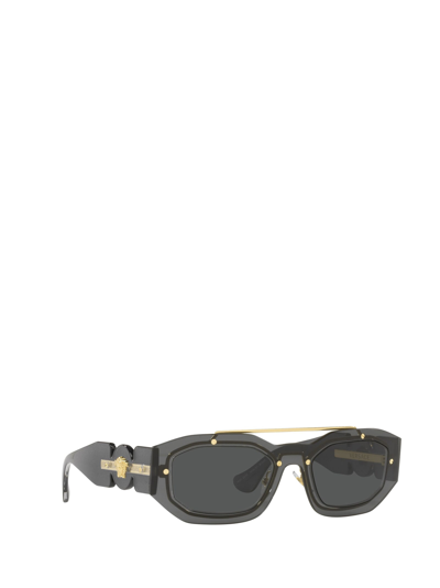 Shop Versace Ve2235 Transparent Dark Grey Sunglasses