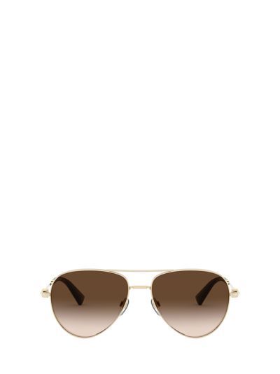 Shop Valentino Va2034 Pale Gold Sunglasses