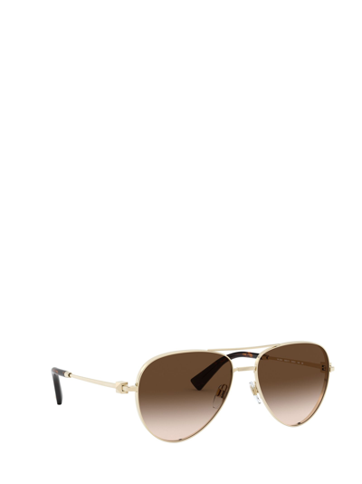 Shop Valentino Va2034 Pale Gold Sunglasses