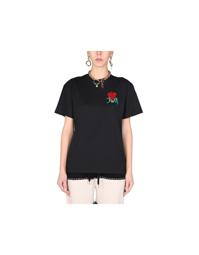 Shop Jw Anderson Strawberry T-shirt In Black