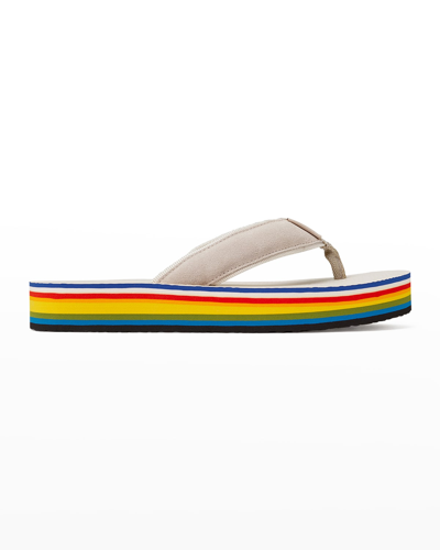 Shop Tory Burch 70s Suede Flatform Thong Sandals In Calcare Sterling