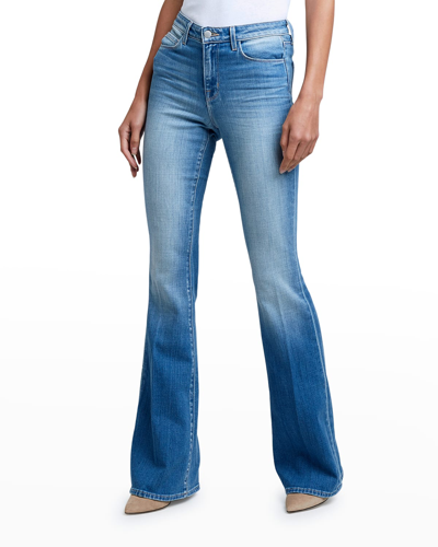 Shop L Agence Bell High-rise Flare Jeans In Atlantic