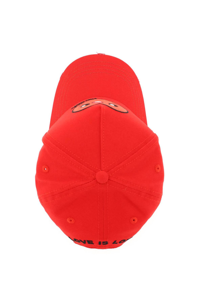 Shop Dsquared2 'heart Me' Baseball Cap In Red