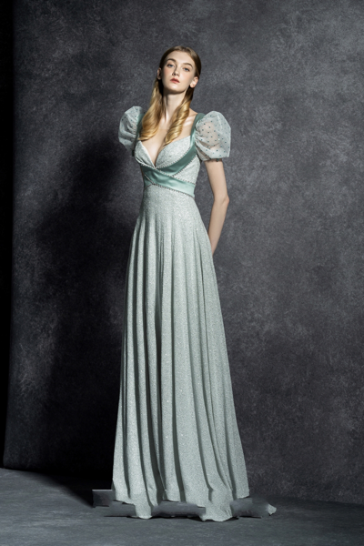 Shop The Atelier Couture Bluebell Puff Sleeve Gown