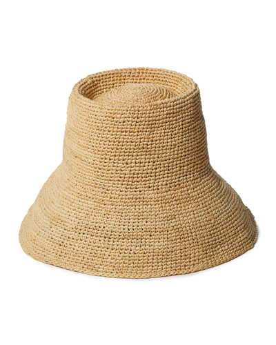 Janessa Leone Felix Straw Bucket Hat In Tan