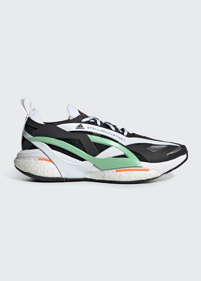 Shop Adidas By Stella Mccartney Asmc Solarglide Cutout Runner Sneakers In Cblack/ftwwht/bli