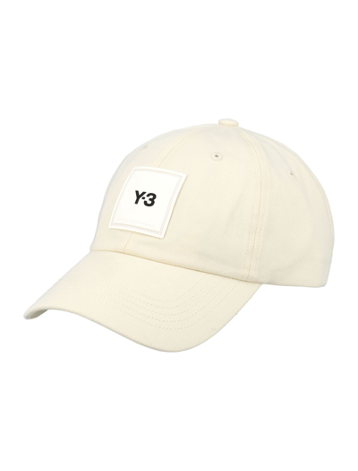 Y-3 Square Logo Cap In Chalk White
