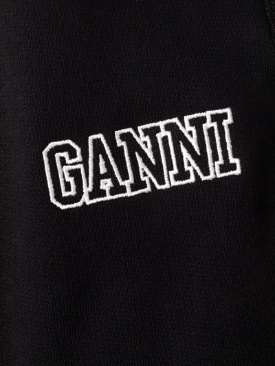 Shop Ganni Pantalone Sportivo Con Logo In Black