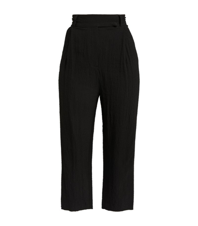 Shop Totême Cropped Trousers In Black