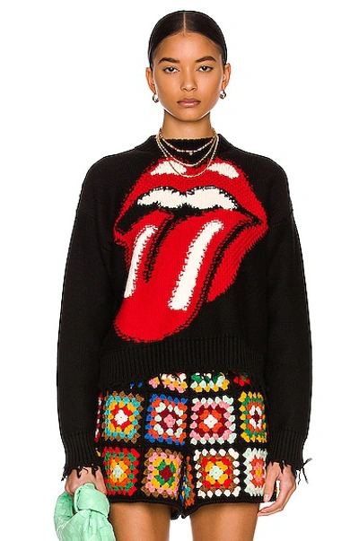 Shop Alanui Start Me Up Sweater In Black Multicolor