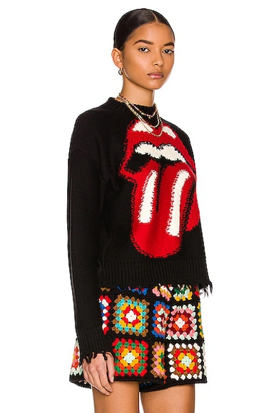 Shop Alanui Start Me Up Sweater In Black Multicolor