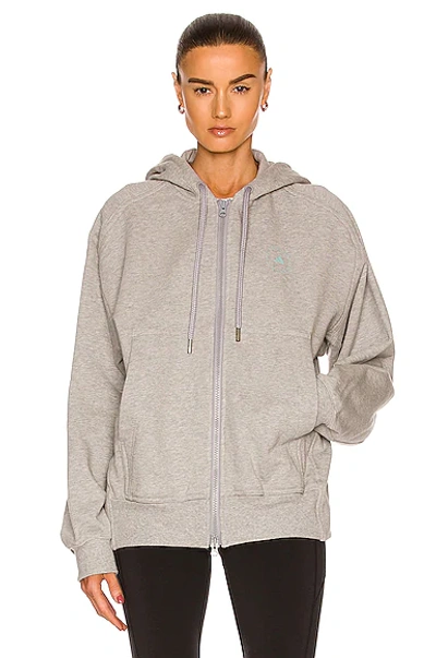 Shop Adidas By Stella Mccartney Sportswear Full Zip Hoodie Sweatshirt In Grey