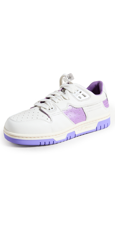 Shop Acne Studios Low Pop Sneakers In White/purple