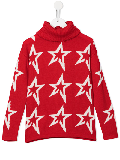 Shop Perfect Moment Star-print Roll Neck Jumper In Red