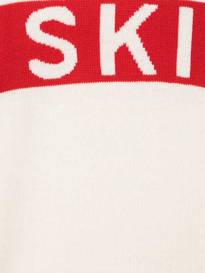 Perfect Moment Ski-print Roll Neck Jumper In White
